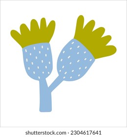 Cactus vector illustration in scandinavian style.