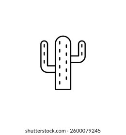 Cactus vector line icon icons design