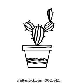 Cactus vector. Linear cactus vector