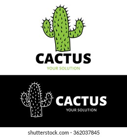 Cactus vector logo. Brand logo in the shape of a cactus.