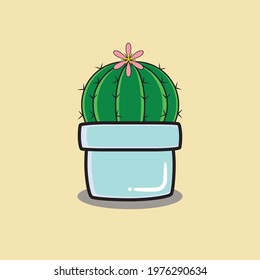 Cactus Vector Lover in the plant pot