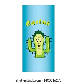 Cactus vector mascot. Cactus illustration. Cactus label element
