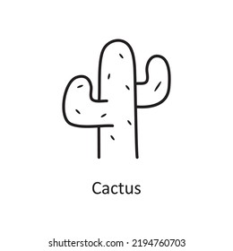 Cactus vector Outline Icon Design illustration. Nature Symbol on White background EPS 10 File