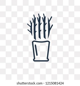 Cactus vector outline icon isolated on transparent background, high quality linear Cactus transparency concept can be used web and mobile