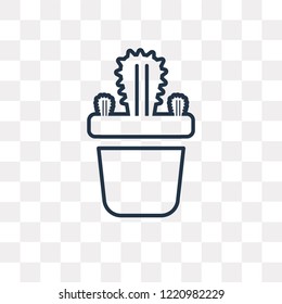 Cactus vector outline icon isolated on transparent background, high quality linear Cactus transparency concept can be used web and mobile