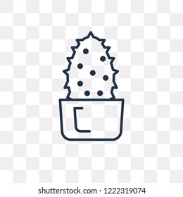 Cactus vector outline icon isolated on transparent background, high quality linear Cactus transparency concept can be used web and mobile