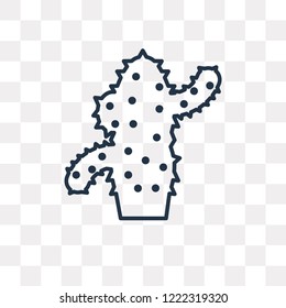 Cactus vector outline icon isolated on transparent background, high quality linear Cactus transparency concept can be used web and mobile