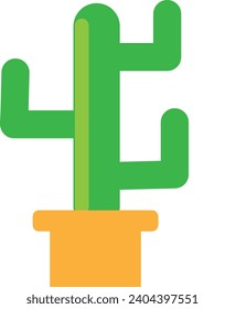 Cactus Vector Placed on a Plant Pot