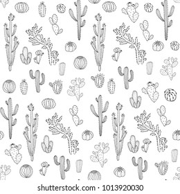 cactus vector seamless pattern