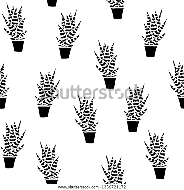 Cactus Vector Seamless Pattern Nature Hand Stock Vector Royalty Free 1356721172 Shutterstock 1904