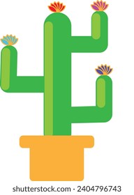 Cactus Vector That has many Flowers