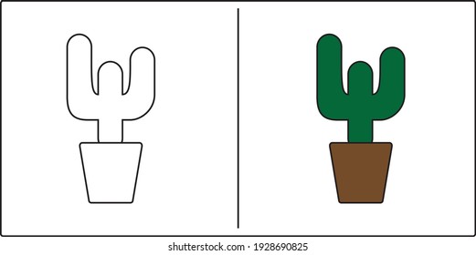 Cactus vector for your brand, apps or website design and more. Transparent background and with colored sample