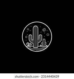 Cactus vintage logo design vector illustration