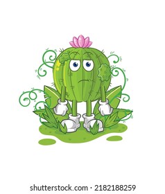 the cactus waiting too long mascot. cartoon vector