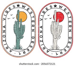 Cactus western desert vibes graphic print design for apparel and others.