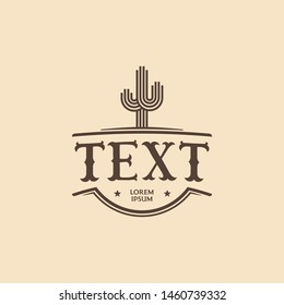 cactus wildw west cowboy logo design. Logo template for ranch, wild west company logo design