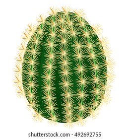 cactus without flowers close up vector illustration