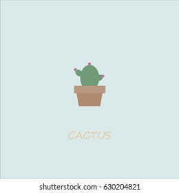 Cactus.Cactus on a yellow background.Cactus cartoon.Cactus poster. 