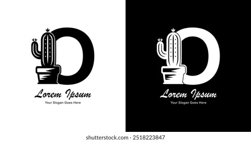 Cactus-shaped logo design combined with the letter O and modern style