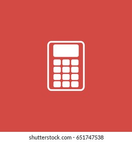 caculator icon. sign design. red background