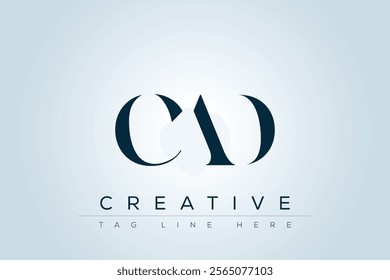 CAD abstract letter logo design. This logo is designed by three abstract letters.