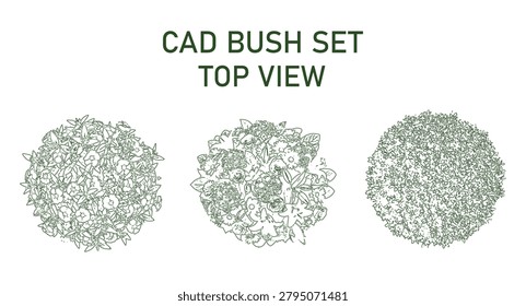 CAD Bush Top View Set For Landscape Architecture And Masterplan Design