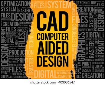 CAD - Computer Aided Design word cloud, business concept background