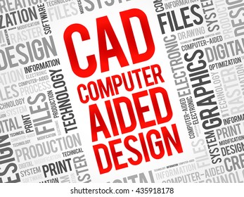 CAD - Computer Aided Design word cloud, business concept background
