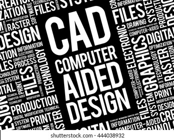 CAD - Computer Aided Design word cloud, business concept background