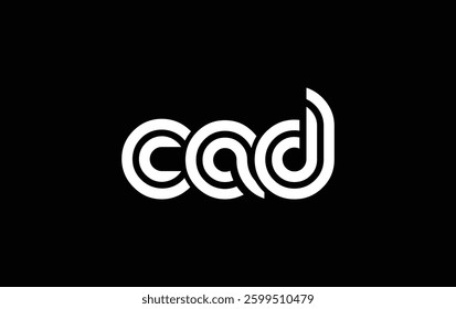 CAD Creative Unique Modern Letter Logo Design. Stylized logo featuring a unique letter design, presenting abstract minimalist aesthetics and modern appeal.