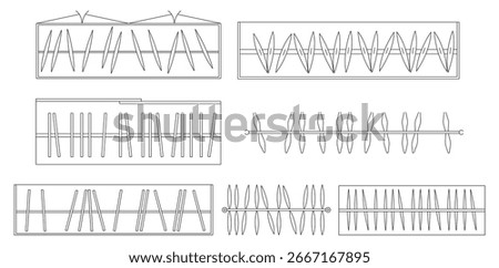 CAD Drawings. Cad block and wardrobe Design 2D Floor Plan, Furniture Layout, Technical CAD Drawing, Vector illustration.