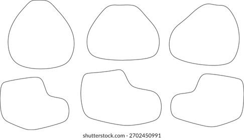 Desenhos CAD. Vista superior do conjunto de esboços de sacos de feijão e assento de salão macio. Ilustração vetorial