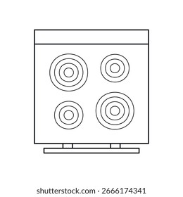 CAD drawings. View from above. A kitchen stove for cooking. For interior design and architectural projects