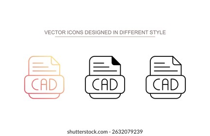 Cad File icon design with white background stock illustration