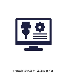 Ícone CAD, vetor de design auxiliado por computador