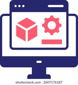 Cad Icon Fill Vector Illustration