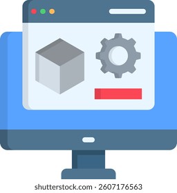 Cad Icon Flat Vector Illustration
