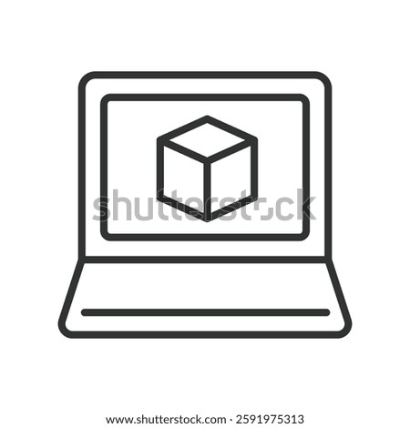 CAD, icon in line design. CAD, computer-aided design, drafting, 3D modeling, architecture, engineering, design software on white background vector. CAD editable stroke icon