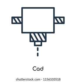 Cad icon vector isolated on white background, Cad transparent sign , thin symbols or lined elements in outline style