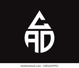 CAD Buchstaben Wassertropfen Form Logo Design. CAD-Logo einfach Design..