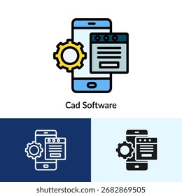 Cad Software Icon Collection Com Vários Estilos
