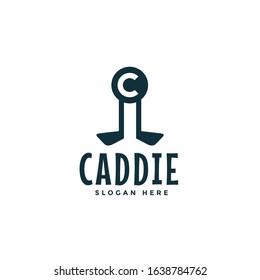 Caddie Logo Icon Vector Illustration, Golf Player Assistant