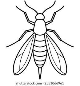 Caddisfly insect flat vector illustration on white background