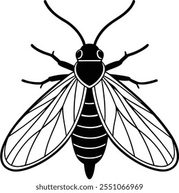 Caddisfly insect flat vector illustration on white background