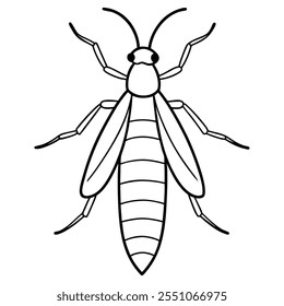 Caddisfly insect flat vector illustration on white background