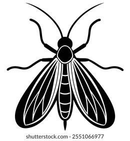 Caddisfly insect flat vector illustration on white background