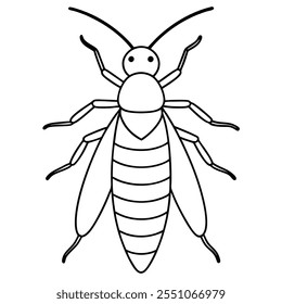 Caddisfly insect flat vector illustration on white background