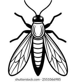 Caddisfly insect flat vector illustration on white background