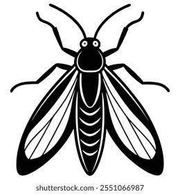 Caddisfly insect flat vector illustration on white background