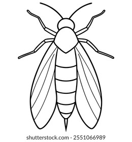 Caddisfly insect flat vector illustration on white background